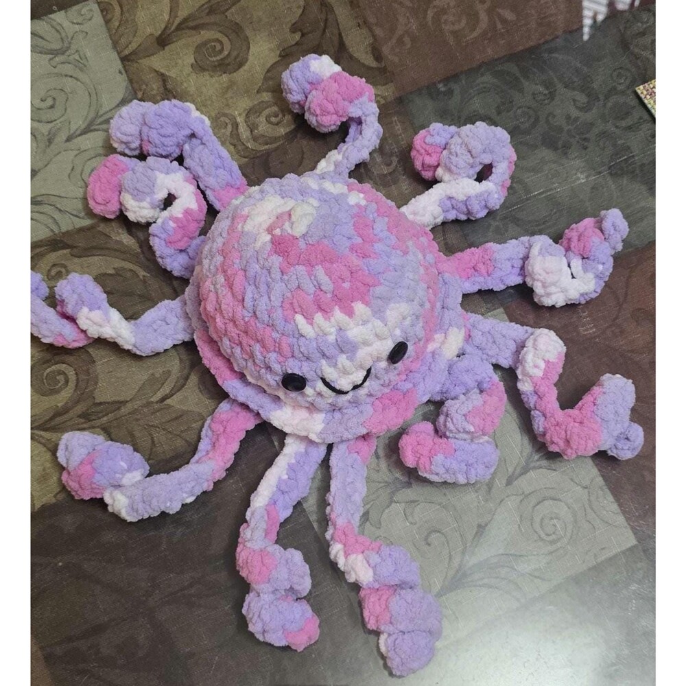 Handmade Chunky Crochet Octopus Toy - Adorable Handmade Chenille